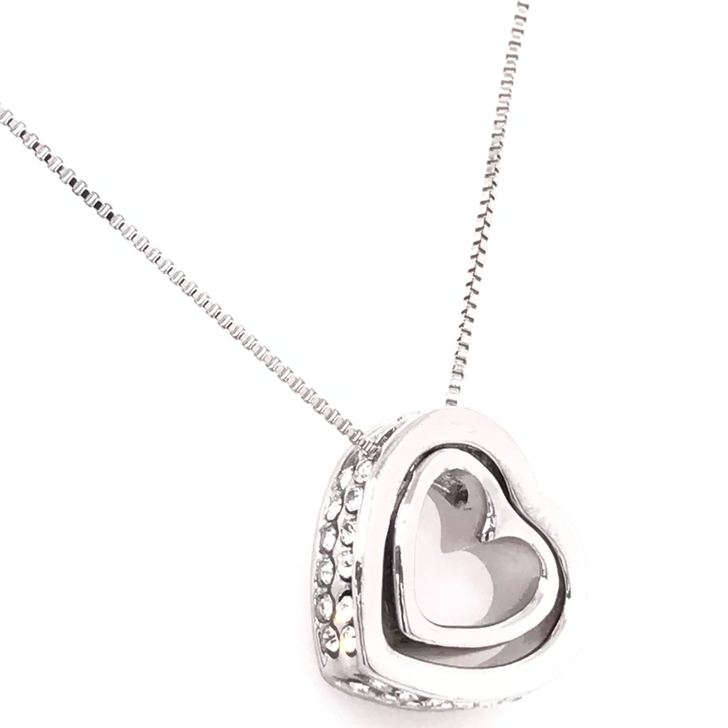 Double The Love Clear Swarovski Pendant